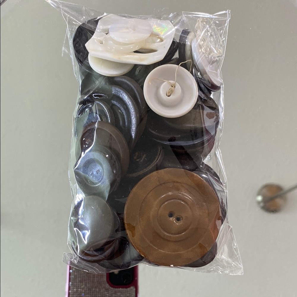 Vintage Assorted Brown, Black and White Buttons Pack Junk Journal!